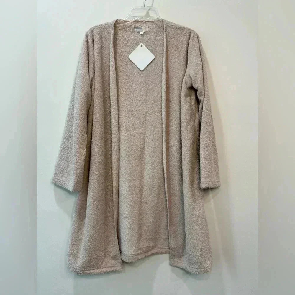 Blush Pink Open Front Soft Bathrobe - Size S